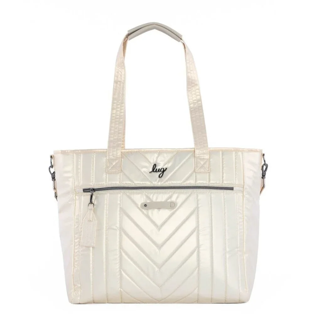 🥂LUG  🥂Paddle Carry-All Tote METALLIC CHAMPAGNE Bling